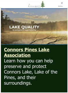 Connors Pines Lake Association Learn how you can help preserve and protect Connors Lake, Lake of the Pines, and their surroundings.