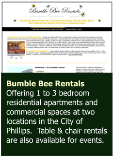 Bumble Bee Rentals, Phillips, Wisconsin, Price County