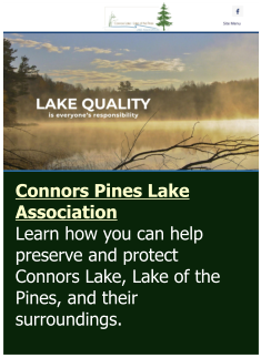 Connors Pines Lake Association Learn how you can help preserve and protect Connors Lake, Lake of the Pines, and their surroundings.